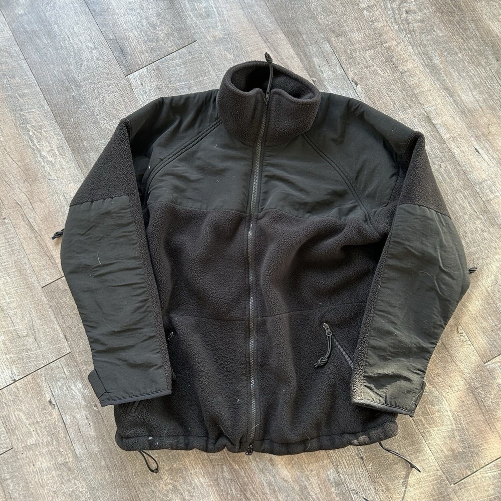 DSCP  Fleece Jacket Men Lg Military US Black Polartec Full-Zip Work